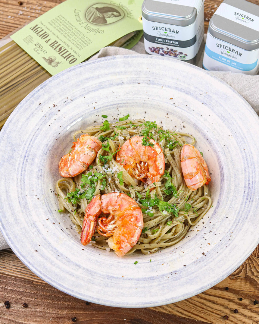 Linguine mit Knoblauch & Basilikum (250g) Foodoholic